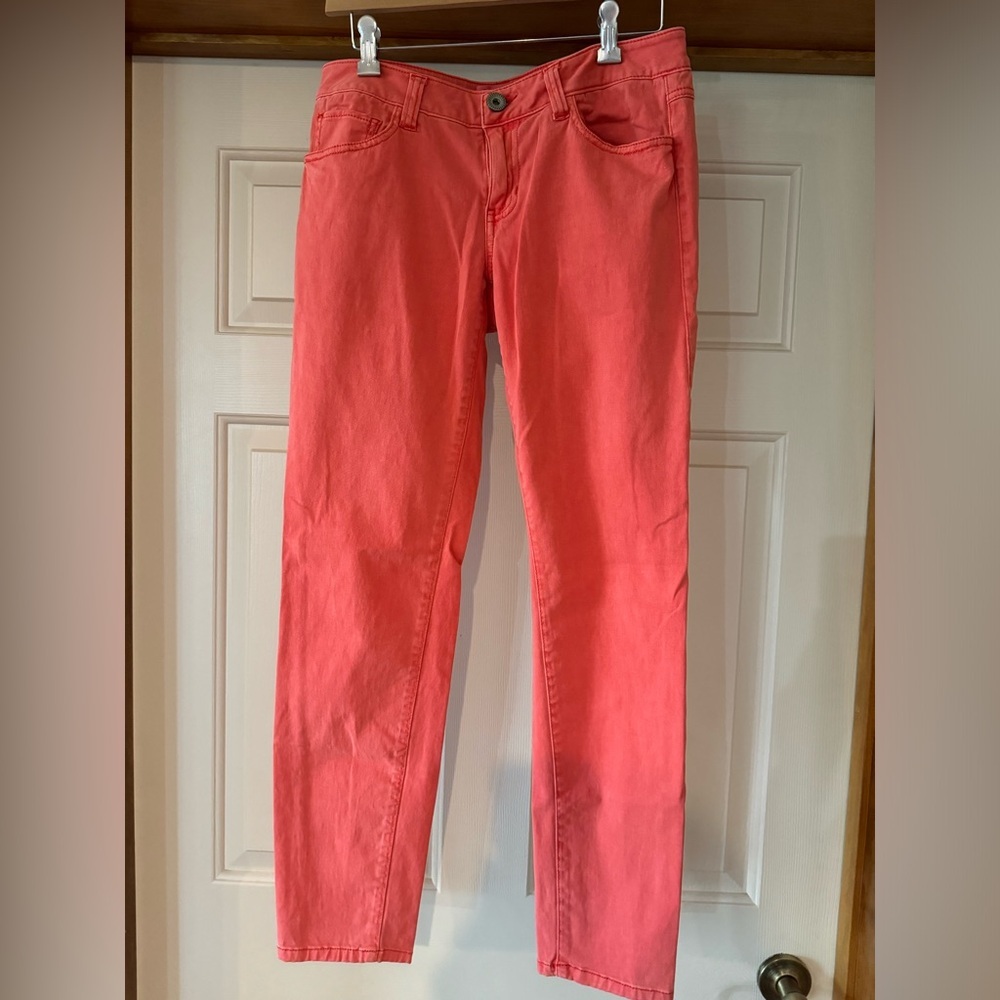 Cabi Women's Style 747 Lobster Red Coral Skinny Jeans Stretch Pants Size 6
